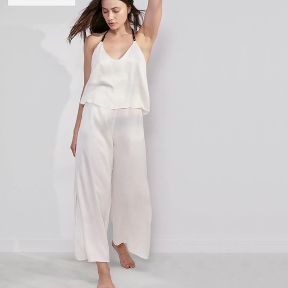 lunya Other - Lunya White Washable Silk Pajama Set + Robe Sz S